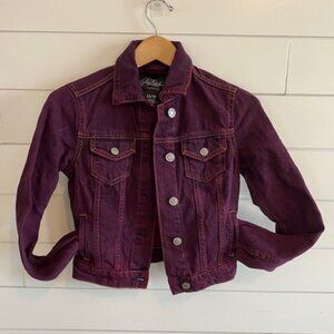 Z1018 Aeropostale Pretty Little Liars purple / red cropped jean jacket